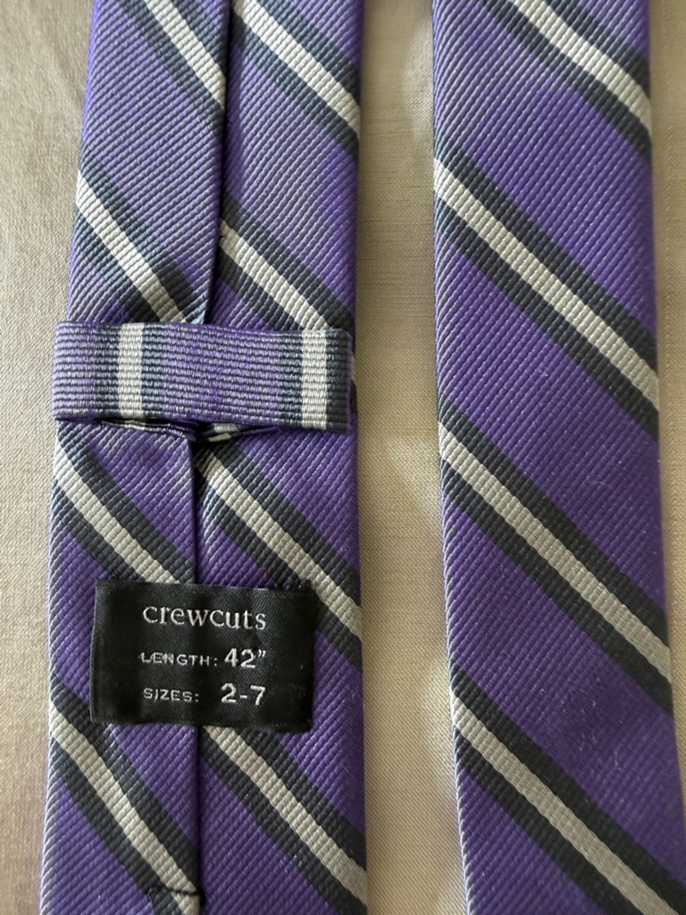 Crewcuts Purple and Gray Striped Boy’s Tie